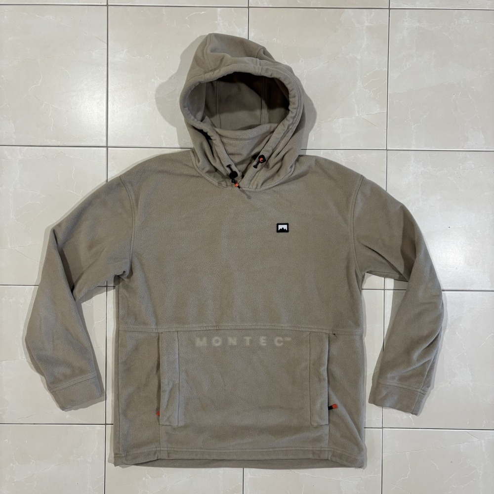 Montec Delta Hood FW21 Fleece Hoodie Beige Mens Size Small Ski Snowboard Sweater